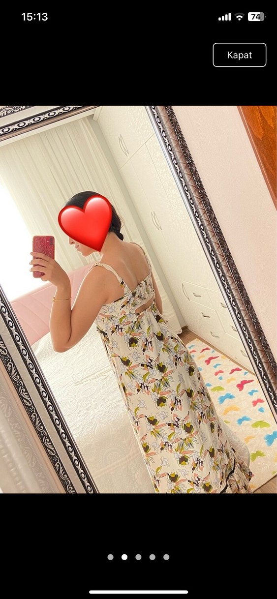 Çiçekli Uzun Bohem Elbise - Görsel 3