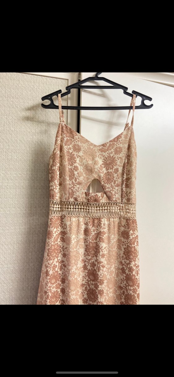 Dantel Detaylı Bej Uzun Elbise - Görsel 4