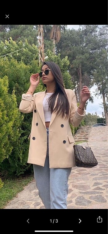Krem Blazer Ceket