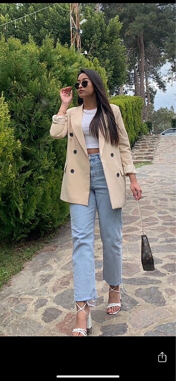 Zara Krem Blazer Ceket