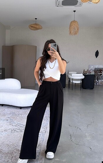Zara Relax siyah pantolon