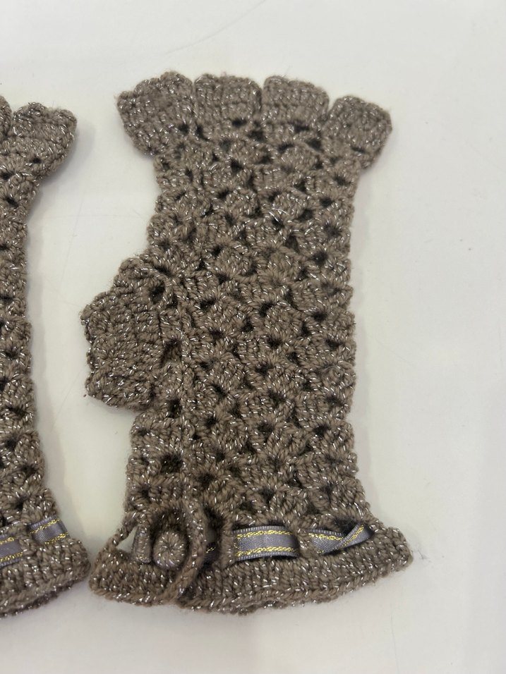 Bohem Örgü simli Kadın Eldiveni - Görsel 2