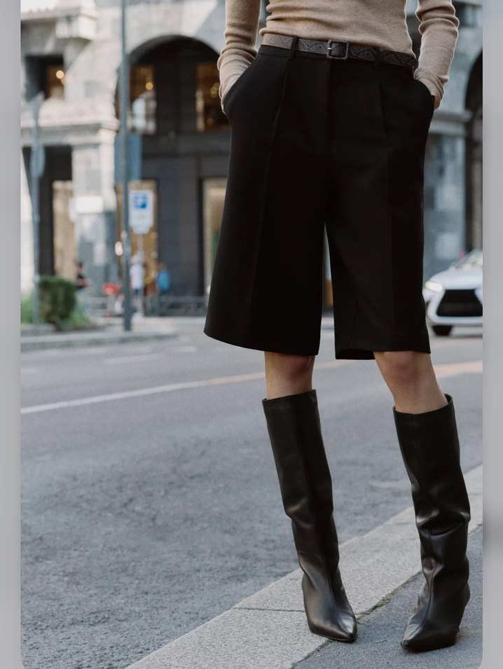 KEMERLİ UZUN BERMUDA - Görsel 5