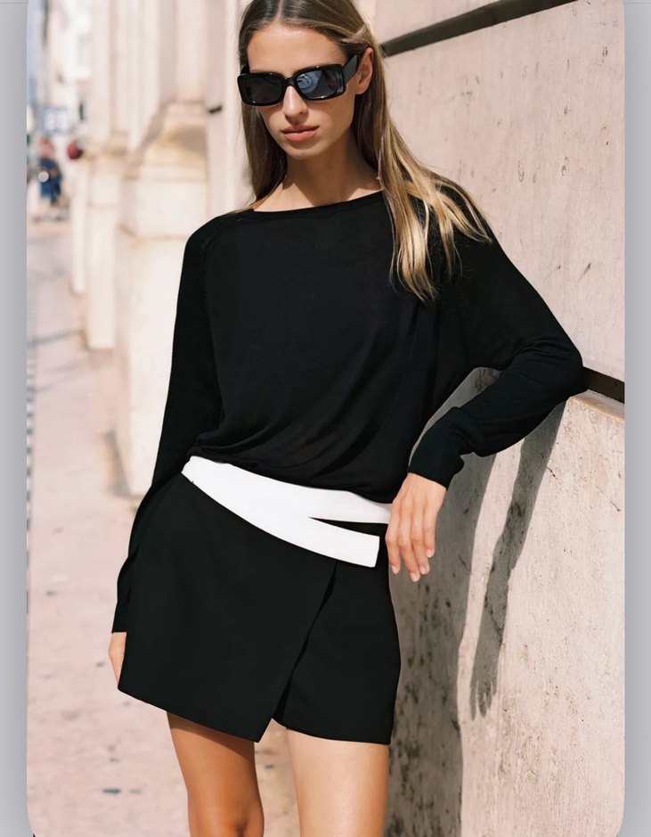 KONTRAST BELLİ, ÇAPRAZ ŞORT ETEK - Görsel 3