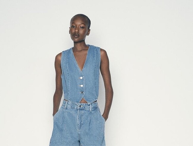 Denim yelek