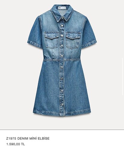 Zara DENIM MİNİ ELBİSE