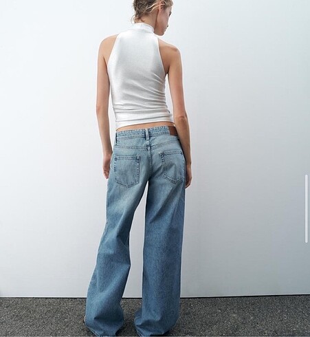 s Beden mavi Renk ORTA BEL WIDE-LEG JEAN