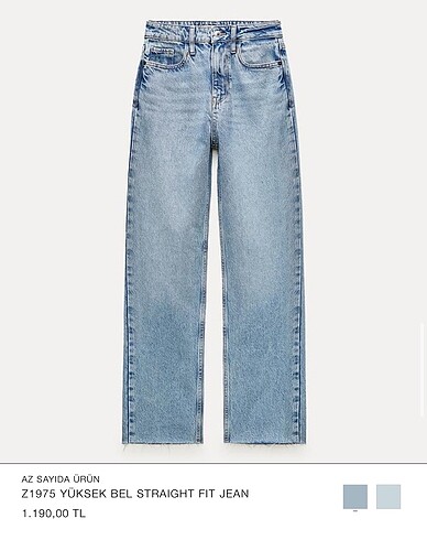 m Beden mavi Renk YÜKSEK BEL STRAIGHT FIT JEAN