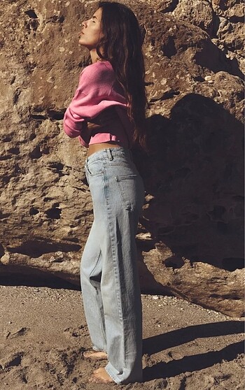 Zara STRAIGHT YÜKSEK BEL UZUN PAÇA JEAN