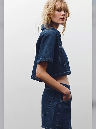 KISA DENIM GÖMLEK