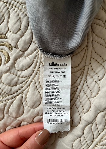 Gri Keten Kadın Gömlek, Rahat Kesim, Uzun Kollu takım - Görsel 4