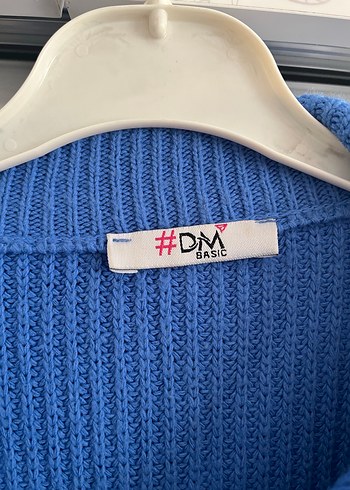 Mavi Çizgili Yarım Fermuarlı Kadın Triko - Görsel 3