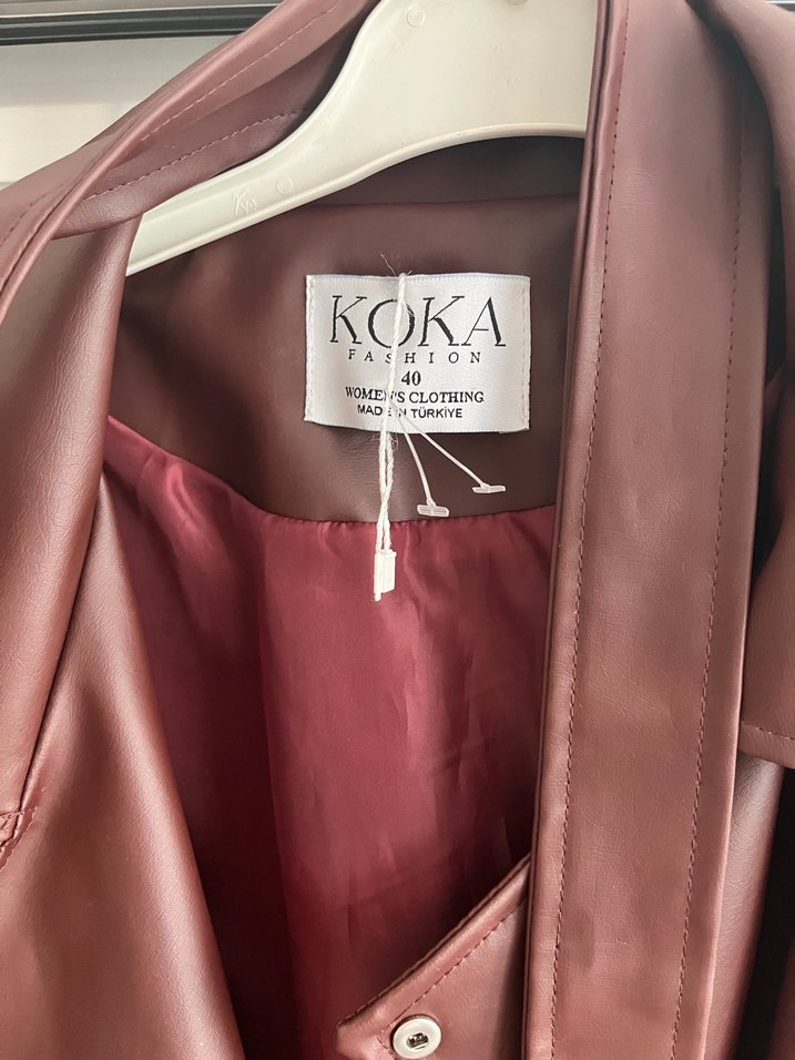 Bordo Deri Kadın Ceket - Görsel 2