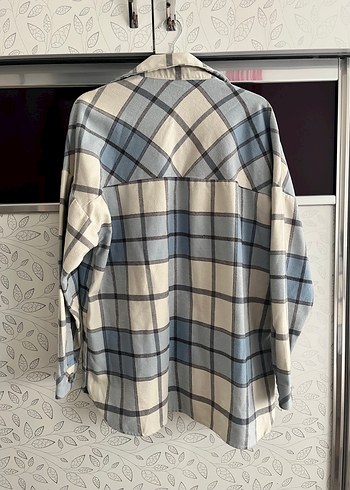 Uzun Kollu Gri Kareli Kadın Gömlek - Görsel 3