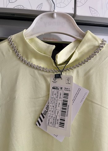 Sarı Uzun Drapeli Kadın Elbise - Görsel 2