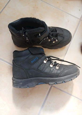 Diğer Siyah Erkek Çocuk Botları Velcro Bağcıklı