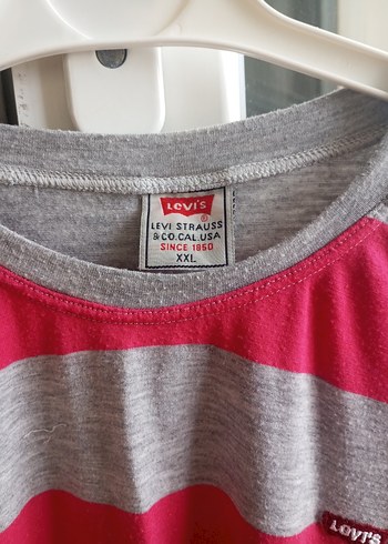 Levis Levi's Gri Kırmızı Çizgili Hamile Tişörtü
