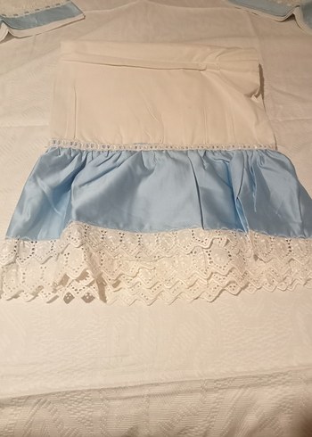 vintage sevenlere Mavi Nakışlı Pastel Yatak Örtüsü - Görsel 3