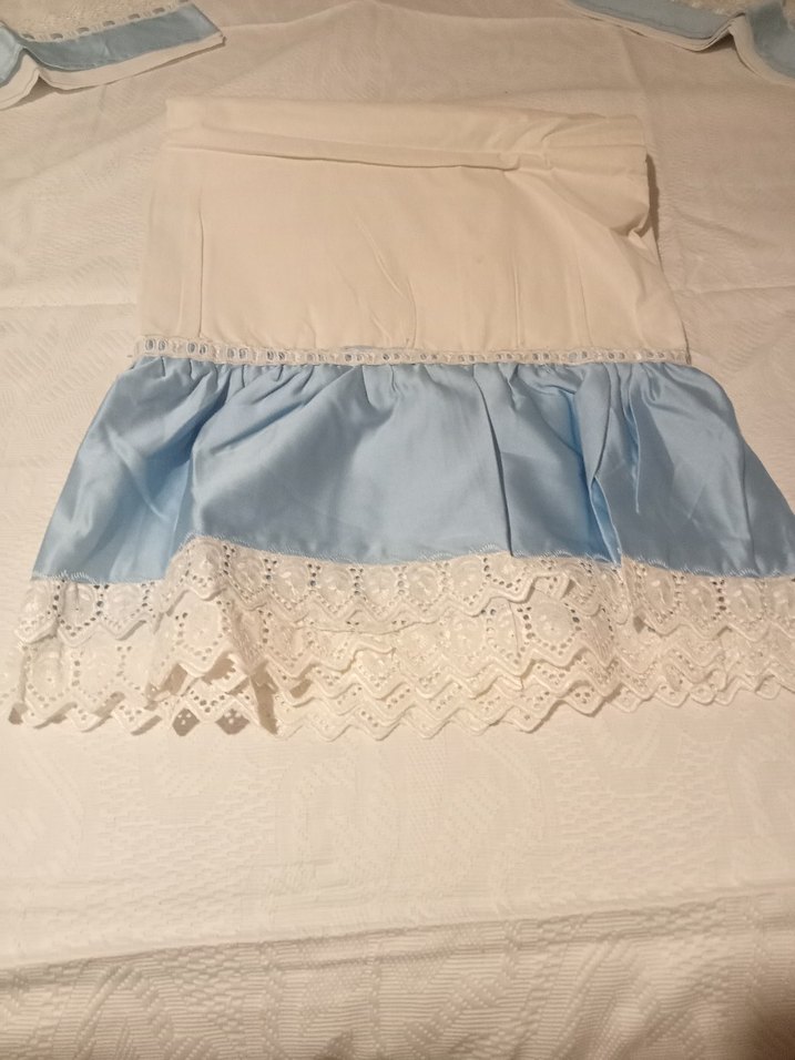 vintage sevenlere Mavi Nakışlı Pastel Yatak Örtüsü - Görsel 3