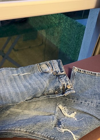 28 Beden Tokalı Gri Loose Fit Midi Kot Pantolon