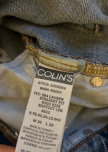 28 Beden kahverengi Renk Tokalı Gri Loose Fit Midi Kot Pantolon