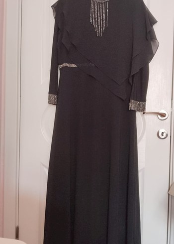 Siyah Uzun Drapeli Gotik Abiye