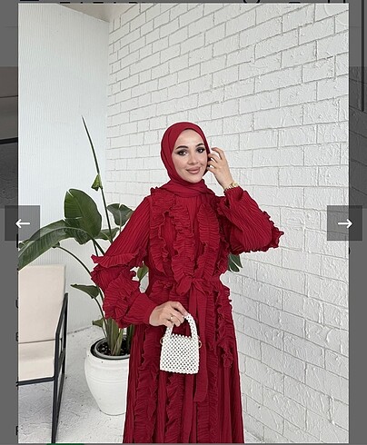 38 Beden bordo Renk Melike tatar elbise
