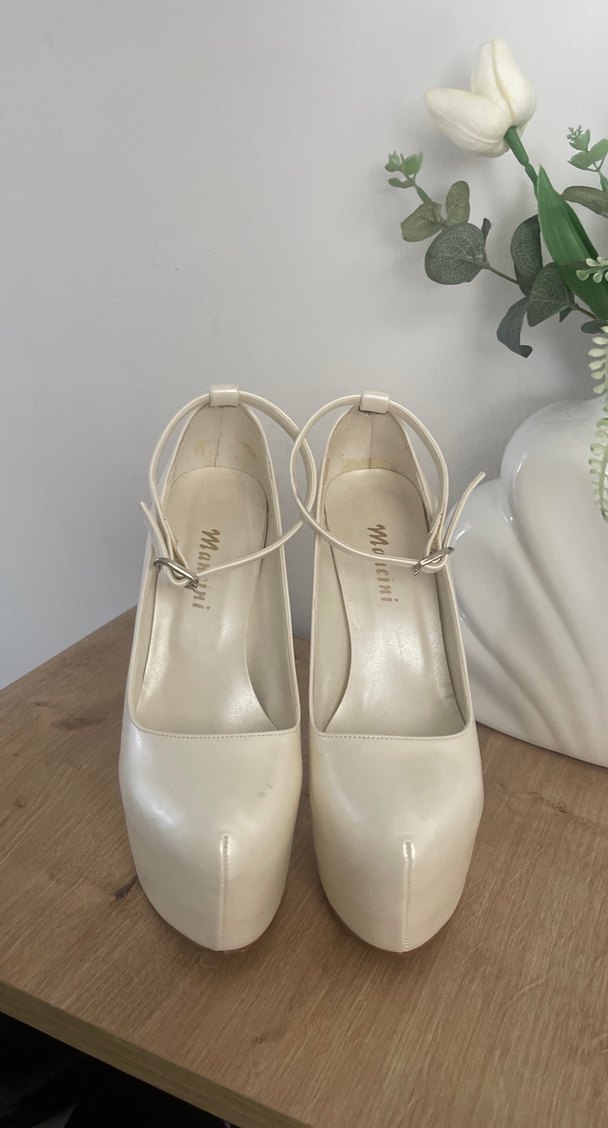 Beyaz Platform Topuklu Gelin Ayakkabı - Görsel 3