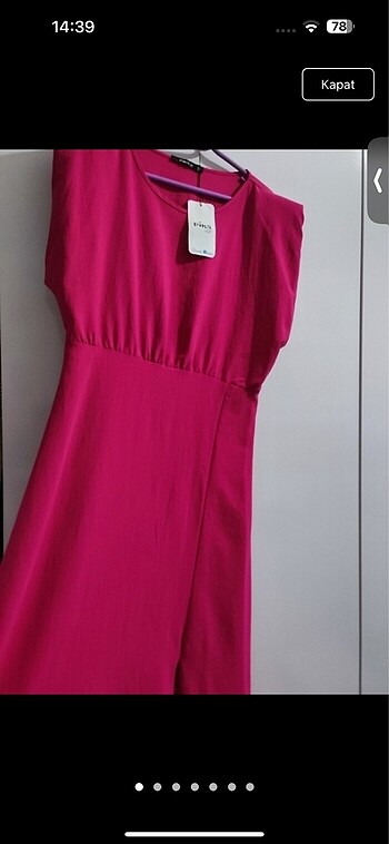 Pierre Cardin Pembe yırtmaçlı elbise