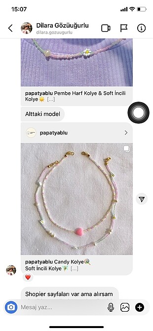 Papatyali soft kolye
