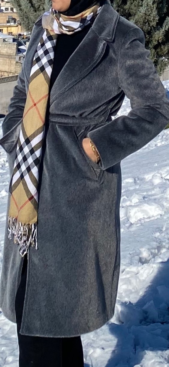 Kadın Gri Uzun Kollu Suni Kürk Ceket - Görsel 2