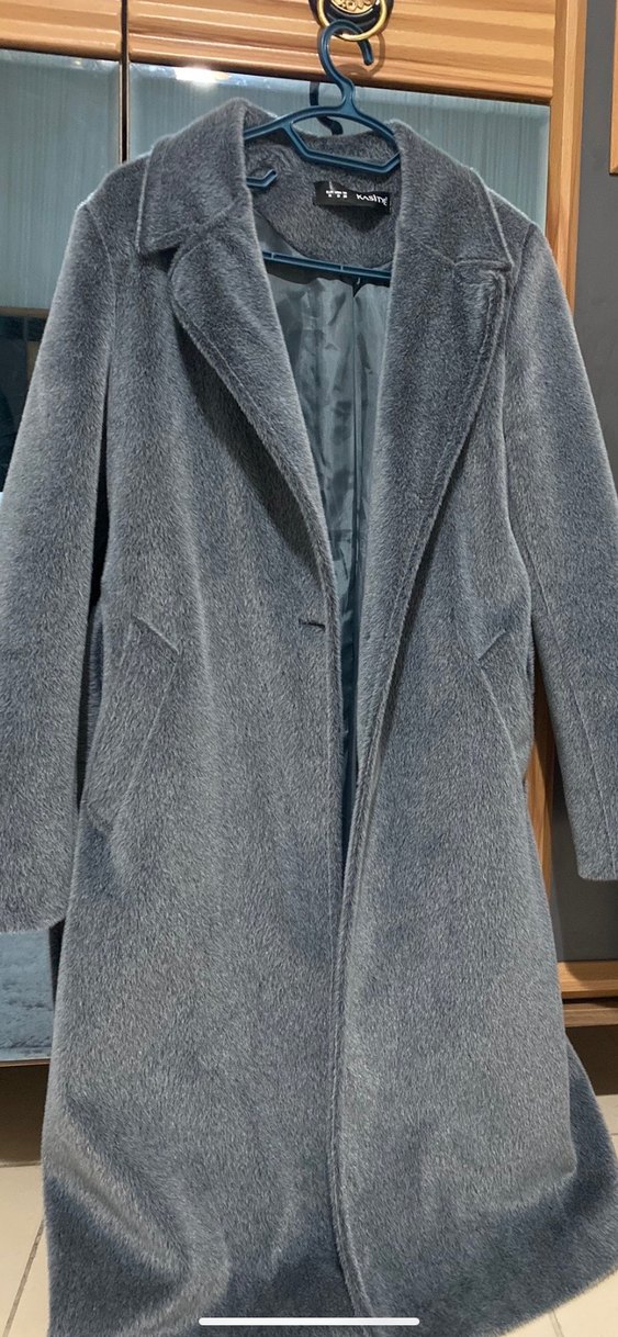 Kadın Gri Uzun Kollu Suni Kürk Ceket - Görsel 3