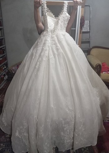 V Yaka Prenses Gelinlik, Uzun ve Kolsuz - Görsel 5