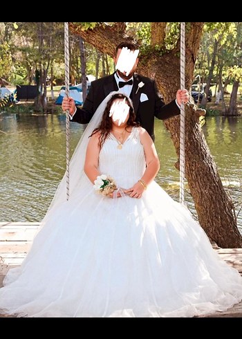 Bohem Kalın Askılı Beyaz Uzun Gelinlik - Görsel 2