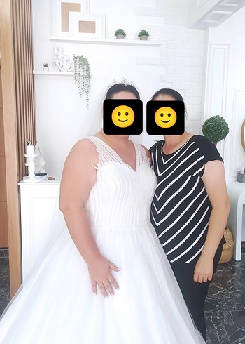 Bohem Kalın Askılı Beyaz Uzun Gelinlik - Görsel 7