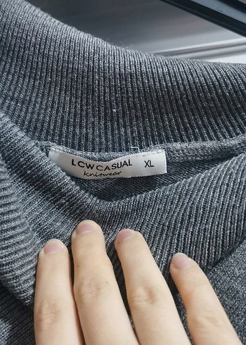 Gri Yün Kadın Yarım Boğazlı, yarasa kol Kazak - Görsel 2