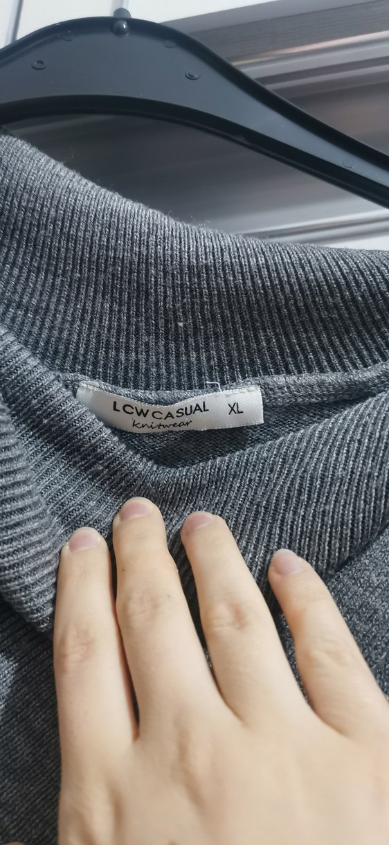 Gri Yün Kadın Yarım Boğazlı, yarasa kol Kazak - Görsel 2