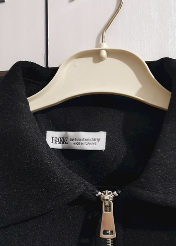 Siyah Mini Fermuarlı Kadın Ceket - Görsel 4