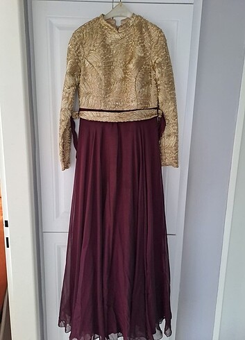 38 Beden bordo Renk Bordo abiye elbise 