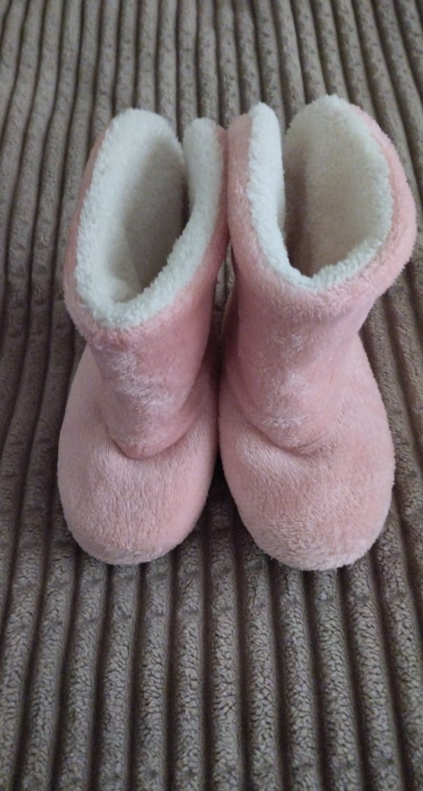 Kızlar için Pembe Sıcak Peluş Ev Terliği - Görsel 2