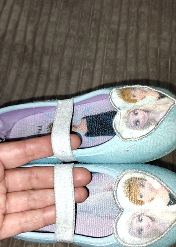 Kız Çocuk Mavi Baskılı Tokalı Babet - Görsel 2