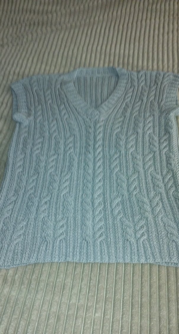 Gri V Yakalı Örgü unisex Süveter - Görsel 3