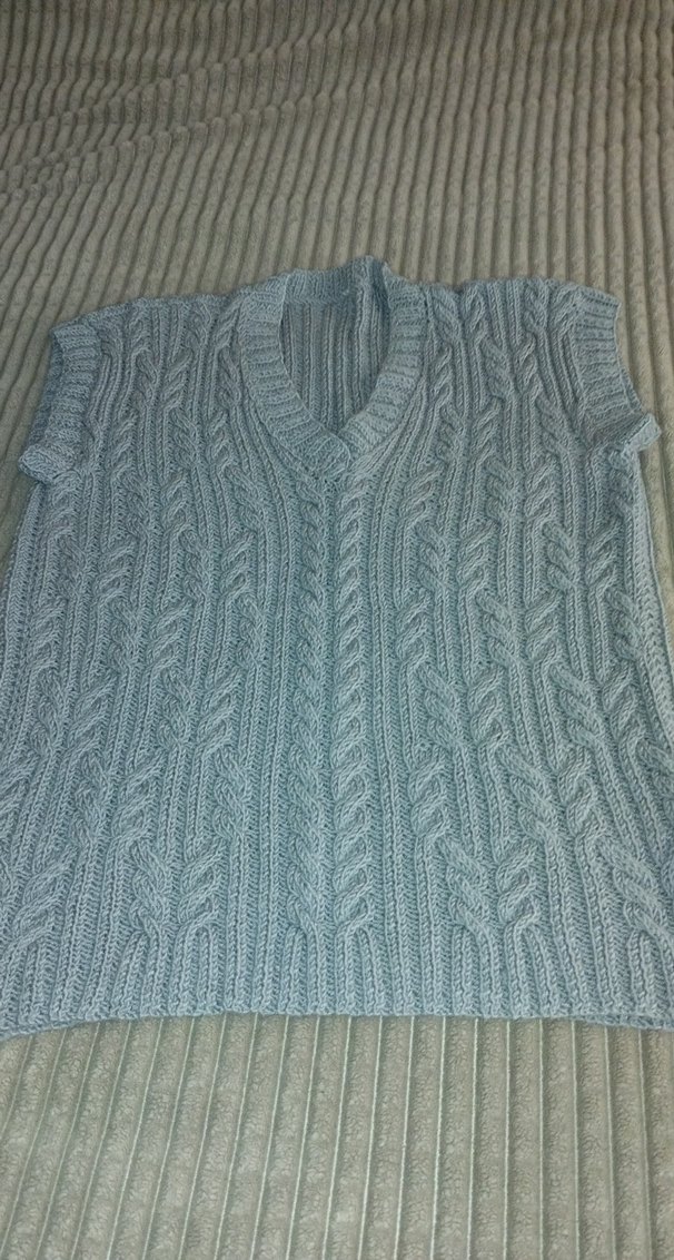 Gri V Yakalı Örgü unisex Süveter - Görsel 2