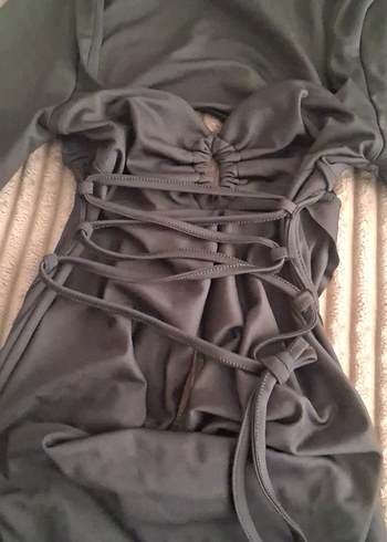 Siyah Drapeli Kadın  Elbise - Görsel 3