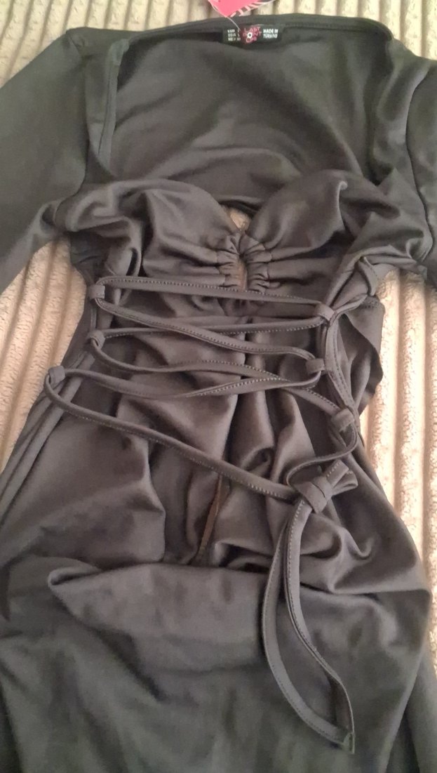 Siyah Drapeli Kadın  Elbise - Görsel 3