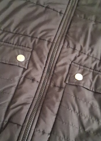 unisex Siyah Kapüşonlu Mont - Görsel 6