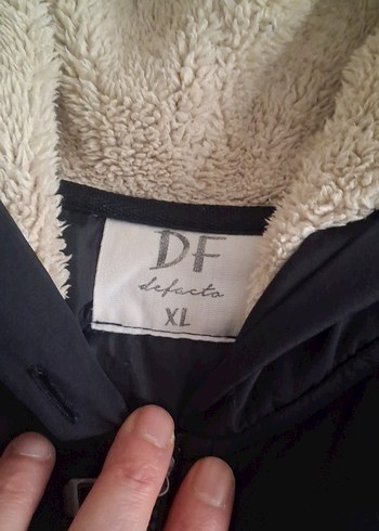 unisex Siyah Kapüşonlu Mont - Görsel 5