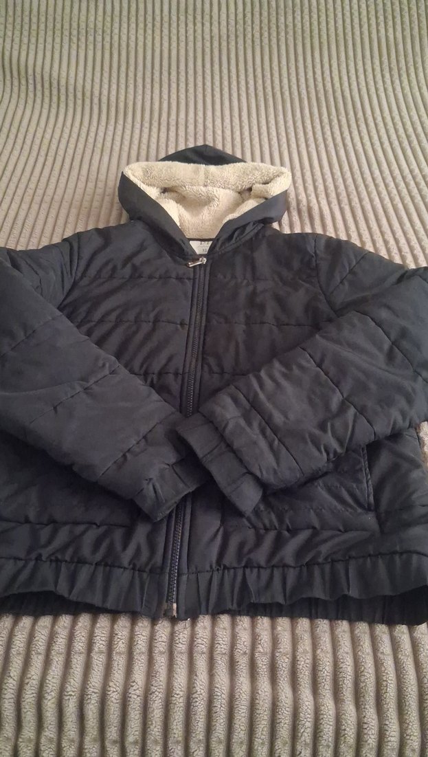 unisex Siyah Kapüşonlu Mont - Görsel 2