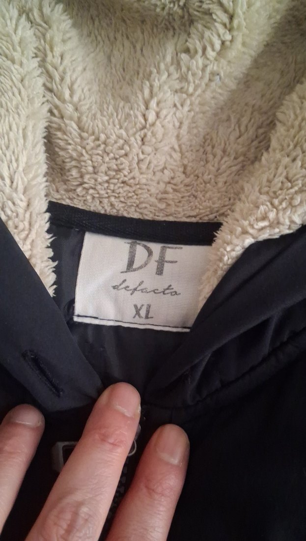 unisex Siyah Kapüşonlu Mont - Görsel 5