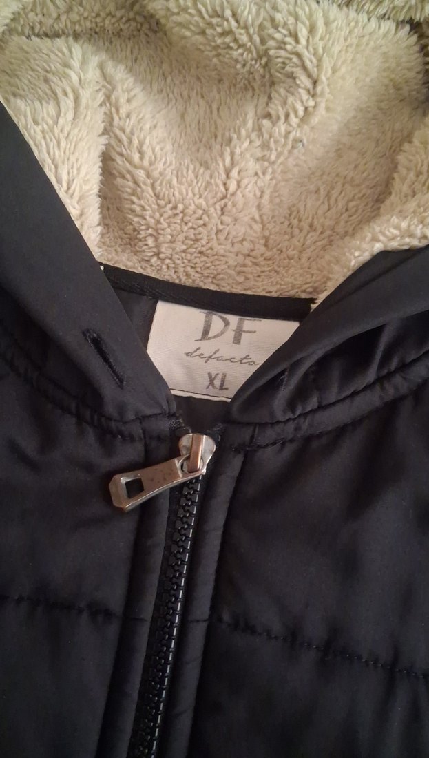 unisex Siyah Kapüşonlu Mont - Görsel 3